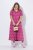 Ulla Popken 847409 Bedrukte maxi-jurk Bessenrood - Maxi jurken - Grote maten maxi jurken