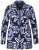 Ulla Popken 847586 Blazer van bloemenjacquard Donkerblauw - Blazers - Damesblazers in grote maten