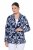 Ulla Popken 847586 Blazer van bloemenjacquard Donkerblauw - Blazers - Damesblazers in grote maten