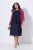 Ulla Popken 847918 Gebloemde chiffon jurk Donkerblauw - Midi jurken - Midi-jurken in grote maten