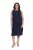 Ulla Popken 847918 Gebloemde chiffon jurk Donkerblauw - Midi jurken - Midi-jurken in grote maten