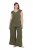 Ulla Popken 848131 Pyjama met kant Olijfgroen - Pyjama's en Loungewear - 