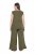 Ulla Popken 848131 Pyjama met kant Olijfgroen - Pyjama's en Loungewear - 
