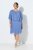 Ulla Popken 848169 A-lijn chiffon jurk Lichtblauw - Midi jurken - Midi-jurken in grote maten