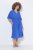 Ulla Popken 848224 Maxi-jurk met korte mouwen en V-hals Blauw - Maxi jurken - Grote maten maxi jurken