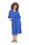 Ulla Popken 848224 Maxi-jurk met korte mouwen en V-hals Blauw - Maxi jurken - Grote maten maxi jurken