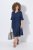 Ulla Popken 848224 Midi-jurk met trekkoord Donkerblauw - Midi jurken - Midi-jurken in grote maten