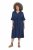 Ulla Popken 848224 Midi-jurk met trekkoord Donkerblauw - Midi jurken - Midi-jurken in grote maten