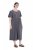 Ulla Popken 848575 Maxi-jurk met korte mouwen en zakken Antraciet - Maxi jurken - Grote maten maxi jurken
