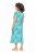 Ulla Popken 848696 Bedrukte midi-jurk met V-hals Turquoise - Midi jurken - Midi-jurken in grote maten