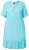 Ulla Popken 848724 Bedrukte jurk met ruches Turquoise - Kleedjes - Jurken in elke maat