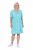 Ulla Popken 848724 Bedrukte jurk met ruches Turquoise - Kleedjes - Jurken in elke maat