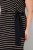 Ulla Popken 848921 Gestreepte jersey jurk met strikceintuur Zwart - Maxi jurken - Grote maten maxi jurken