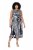 Ulla Popken 848948 Jurk met dierenprint Zwart - Zomerjurken - Grote maten zomerjurken voor dames