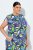 Ulla Popken 848980 Gebloemde blousejurk Lila - Midi jurken - Midi-jurken in grote maten