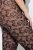 Ulla Popken 849055 Gebloemde panty Zwart - Panty's & sokken - 