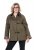 Ulla Popken 849246 Jas van imitatieleer Olijfgroen - Jassen - Grote maten jassen voor dames