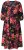 Ulla Popken 849593 Gebloemde blousejurk Donkerblauw - Maxi jurken - Grote maten maxi jurken