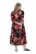 Ulla Popken 849593 Gebloemde blousejurk Donkerblauw - Maxi jurken - Grote maten maxi jurken