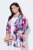 Ulla Popken 849728 Gebloemde blazer van linnenmix Wit - Blazers - Damesblazers in grote maten