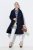 Ulla Popken 849803 Stretch jas met hoge kraag Donkerblauw - Jassen - Grote maten dames jassen