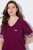 Ulla Popken 849850 Pyjama met ruitjes Bessenrood - Pyjama's en Loungewear - 