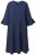 Ulla Popken 849856 Jurk met ruches Donkerblauw - Midi jurken - Midi-jurken in grote maten