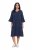 Ulla Popken 849856 Jurk met ruches Donkerblauw - Midi jurken - Midi-jurken in grote maten