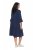 Ulla Popken 849856 Jurk met ruches Donkerblauw - Midi jurken - Midi-jurken in grote maten