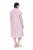 Ulla Popken 849969 Gestreepte midi-jurk met ruches Roze - Midi jurken - Midi-jurken in grote maten