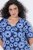 Ulla Popken 850121 Jersey jurk met korte mouwen en V-hals Blauw - Jersey jurken - 