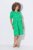Ulla Popken 850204 Jersey jurk met korte mouwen en V-hals Groen - Jersey jurken - 