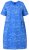 Ulla Popken 850204 Bedrukte T-shirtjurk met ruches Blauw - Jersey jurken - 