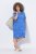 Ulla Popken 850204 Bedrukte T-shirtjurk met ruches Blauw - Jersey jurken - 