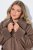 Ulla Popken 850251 Teddy jas Lichtbruin - Jassen - Grote maten dames jassen