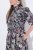 Ulla Popken 850298 Gebloemde blousejurk Donkerblauw - Maxi jurken - Grote maten maxi jurken