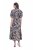 Ulla Popken 850298 Gebloemde blousejurk Donkerblauw - Maxi jurken - Grote maten maxi jurken