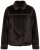 Ulla Popken 850310 Jas van imitatiebont Donkerbruin - Jassen - Grote maten jassen voor dames