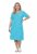 Ulla Popken 850344 Bedrukte T-shirtjurk Turquoise - Midi jurken - Midi-jurken in grote maten