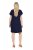 Ulla Popken 850393 Bedrukte chiffon jurk Donkerblauw - Zomerjurken - Grote maten zomerjurken voor dames