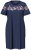 Ulla Popken 850401 Gebloemd nachthemd Donkerblauw - Nachthemden - 