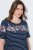Ulla Popken 850401 Gebloemd nachthemd Donkerblauw - Nachthemden - 