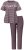 Ulla Popken 850403 Pyjama met bloemenprint Bruin - Pyjama's en Loungewear - 