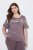 Ulla Popken 850403 Pyjama met bloemenprint Bruin - Pyjama's en Loungewear - 