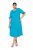 Ulla Popken 850724 Midi-jurk met korte mouwen en strikceintuur Turquoise - Midi jurken - Midi-jurken in grote maten