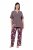 Ulla Popken 850903 Pyjama met bloemenprint 2-pack Bruin - Pyjama's en Loungewear - 