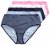 Ulla Popken 850966 Gestreepte slips 5-pack Donkerblauw - Slips - 