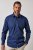 JP1880 851055 Gedessineerd strijkvrij business-overhemd lange mouw Donkerblauw TALL - TALL hemden - Hemden in TALL-lengte
