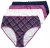 Ulla Popken 851070 Geruite slips van biologisch katoen 5-pack Violet - Slips - 