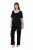 Ulla Popken 851245 Pyjama met strepen Zwart - Pyjama's en Loungewear - 